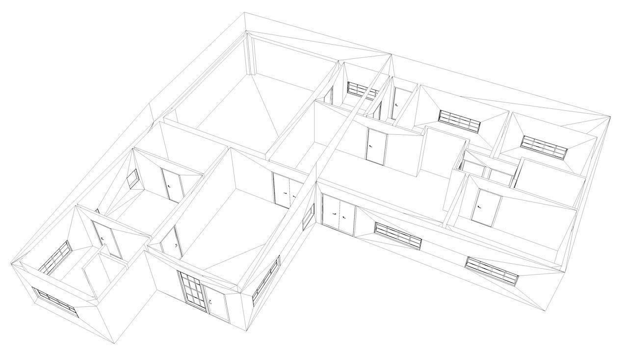 House package - low poly - 40 1-floor houses Low-poly 3D model_76
