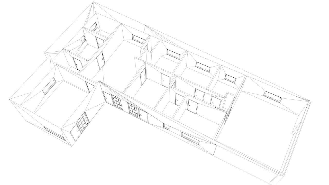 House package - low poly - 40 1-floor houses Low-poly 3D model_100