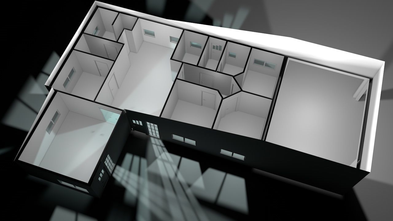 House package - low poly - 40 1-floor houses Low-poly 3D model_83