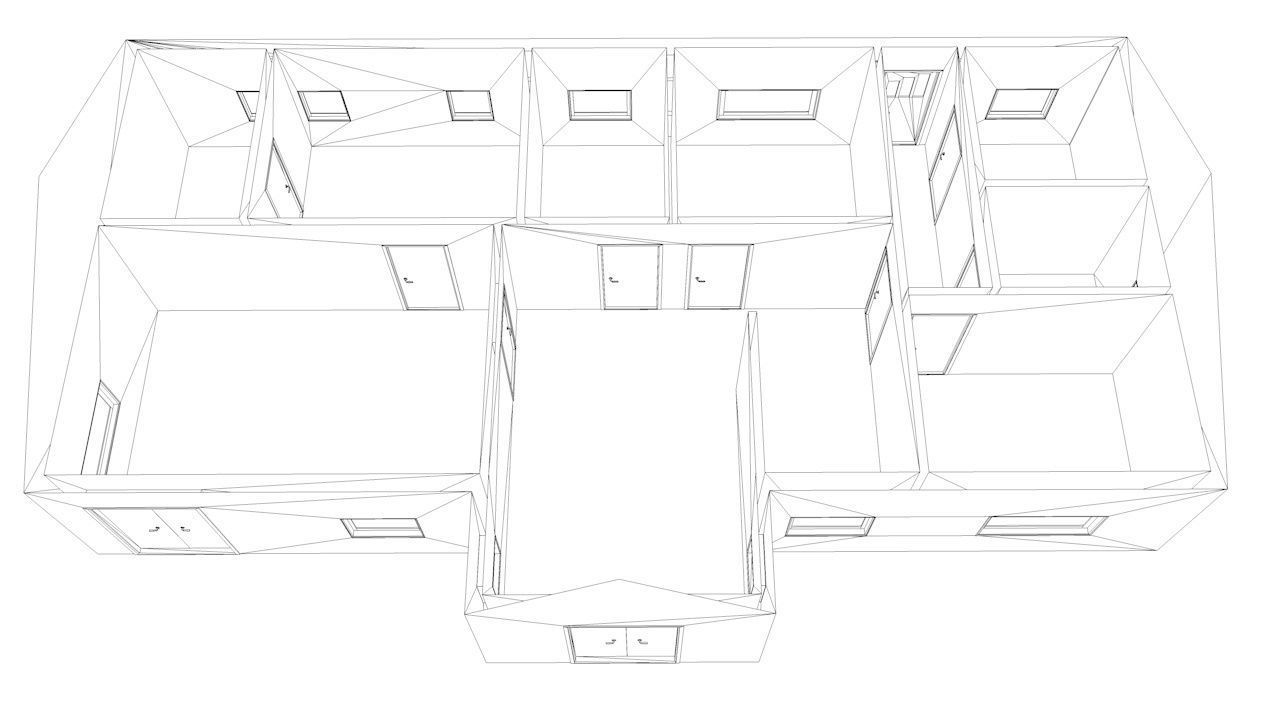 House package - low poly - 40 1-floor houses Low-poly 3D model_88