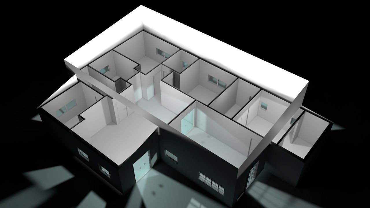 House package - low poly - 40 1-floor houses Low-poly 3D model_65