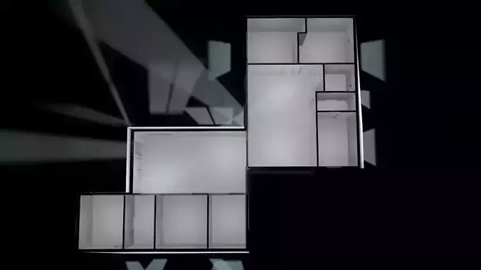 House package - low poly - 40 1-floor houses