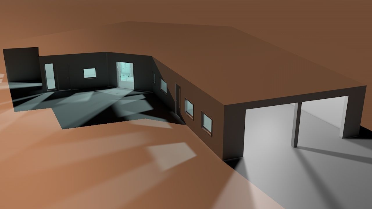 House package - low poly - 40 1-floor houses Low-poly 3D model_33