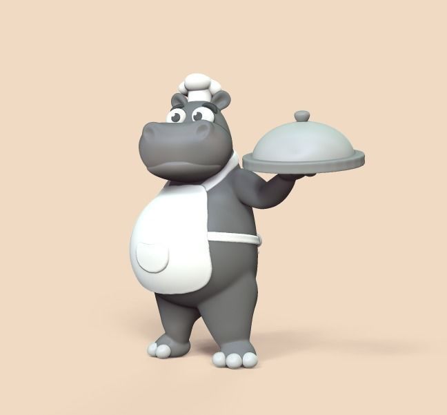 Cook Hippo 3D print model_3