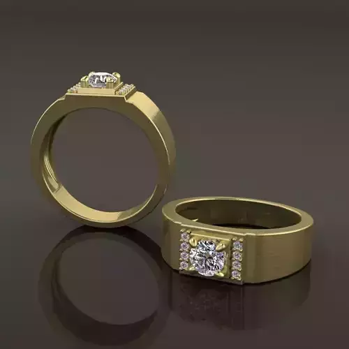 Signet Diamond Side Step Ring Band Mix Size 7-12