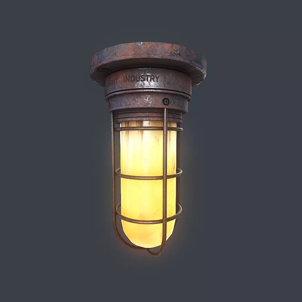 Bunker Lamp v3 Low-poly 3D model