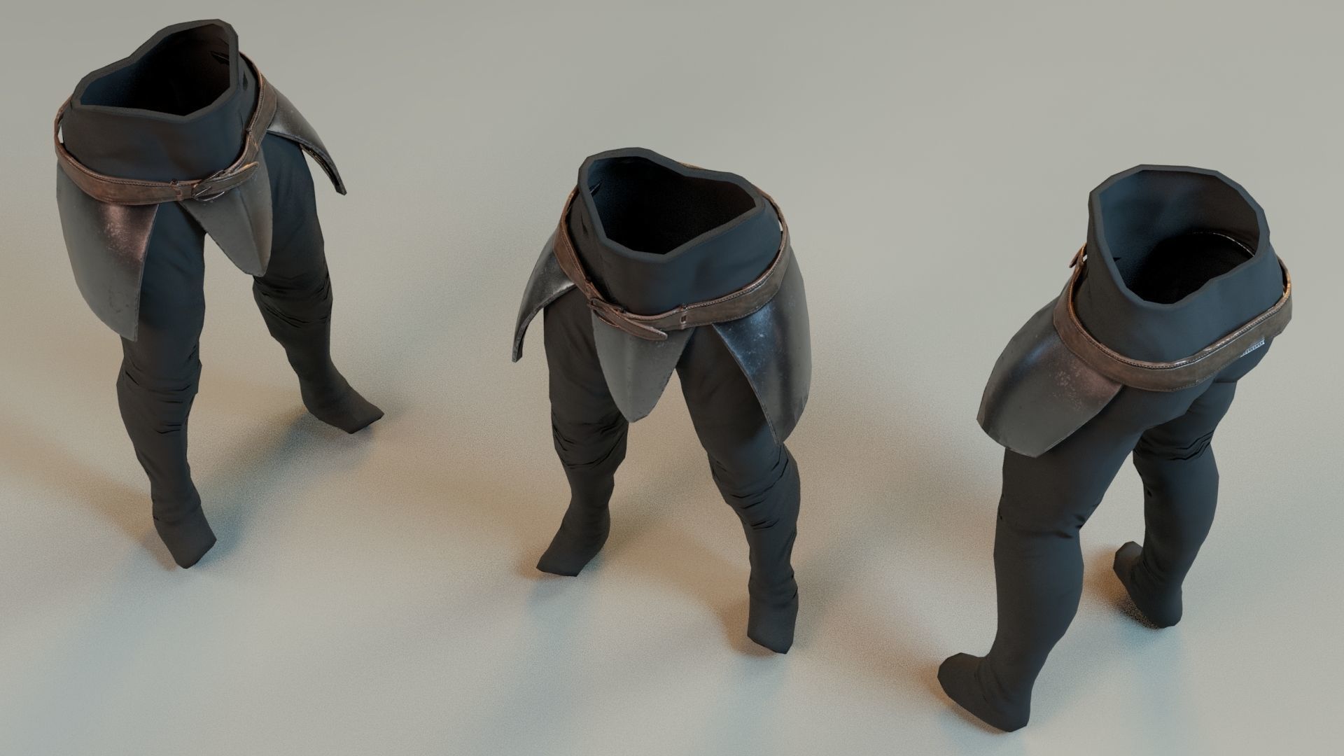 Warrior Belt Pant Model Low-poly 3D model_6