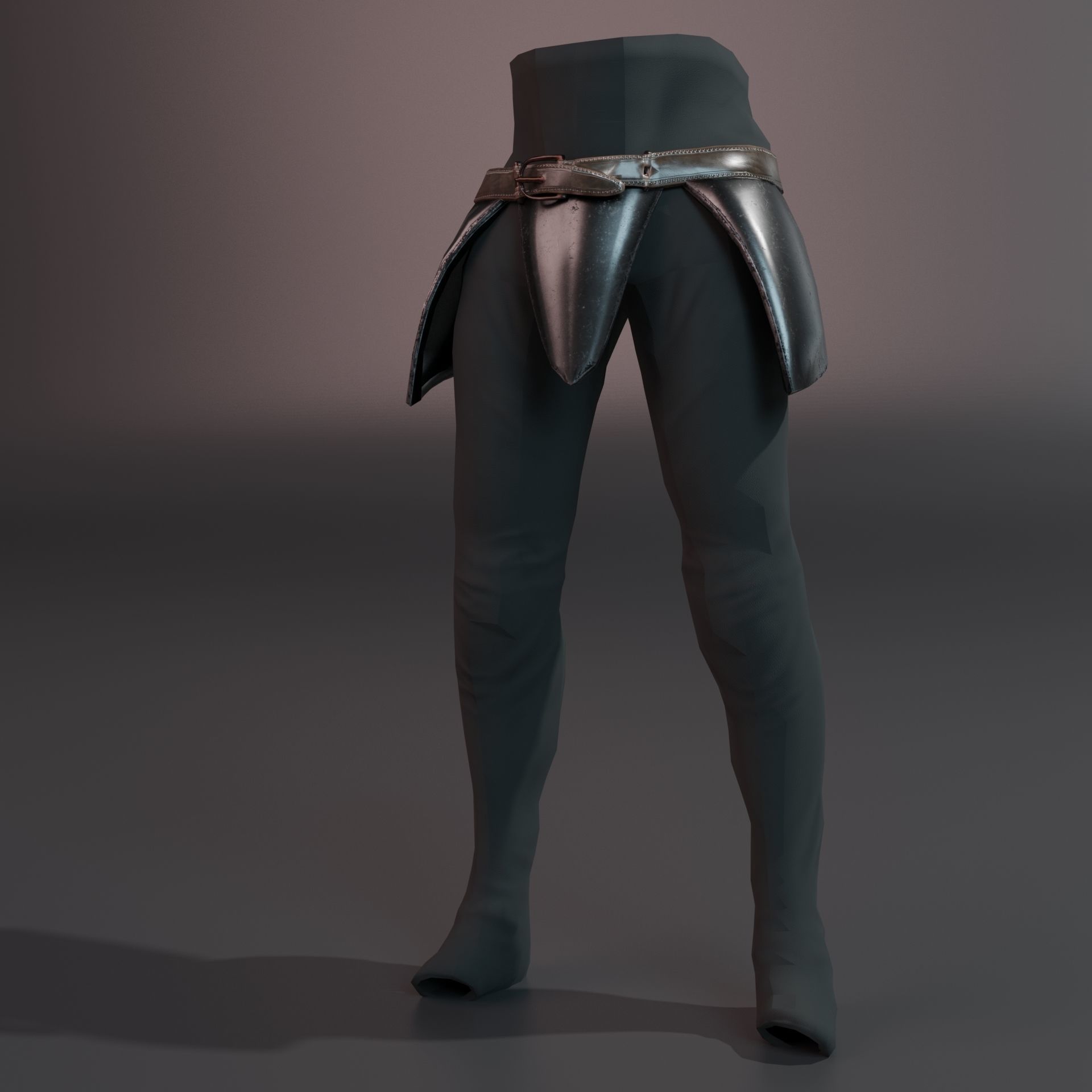 Warrior Belt Pant Model Low-poly 3D model_7