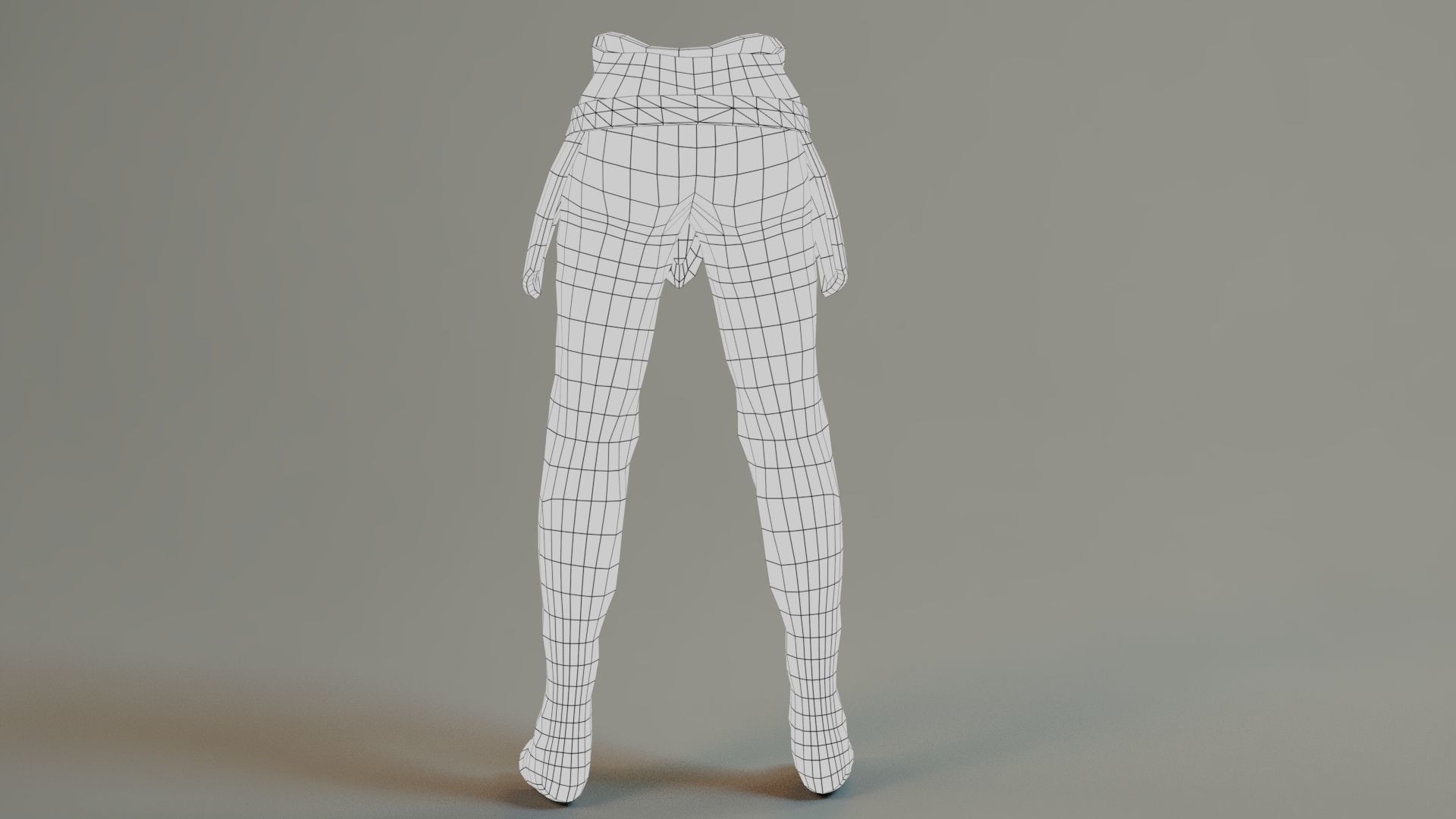 Warrior Belt Pant Model Low-poly 3D model_11