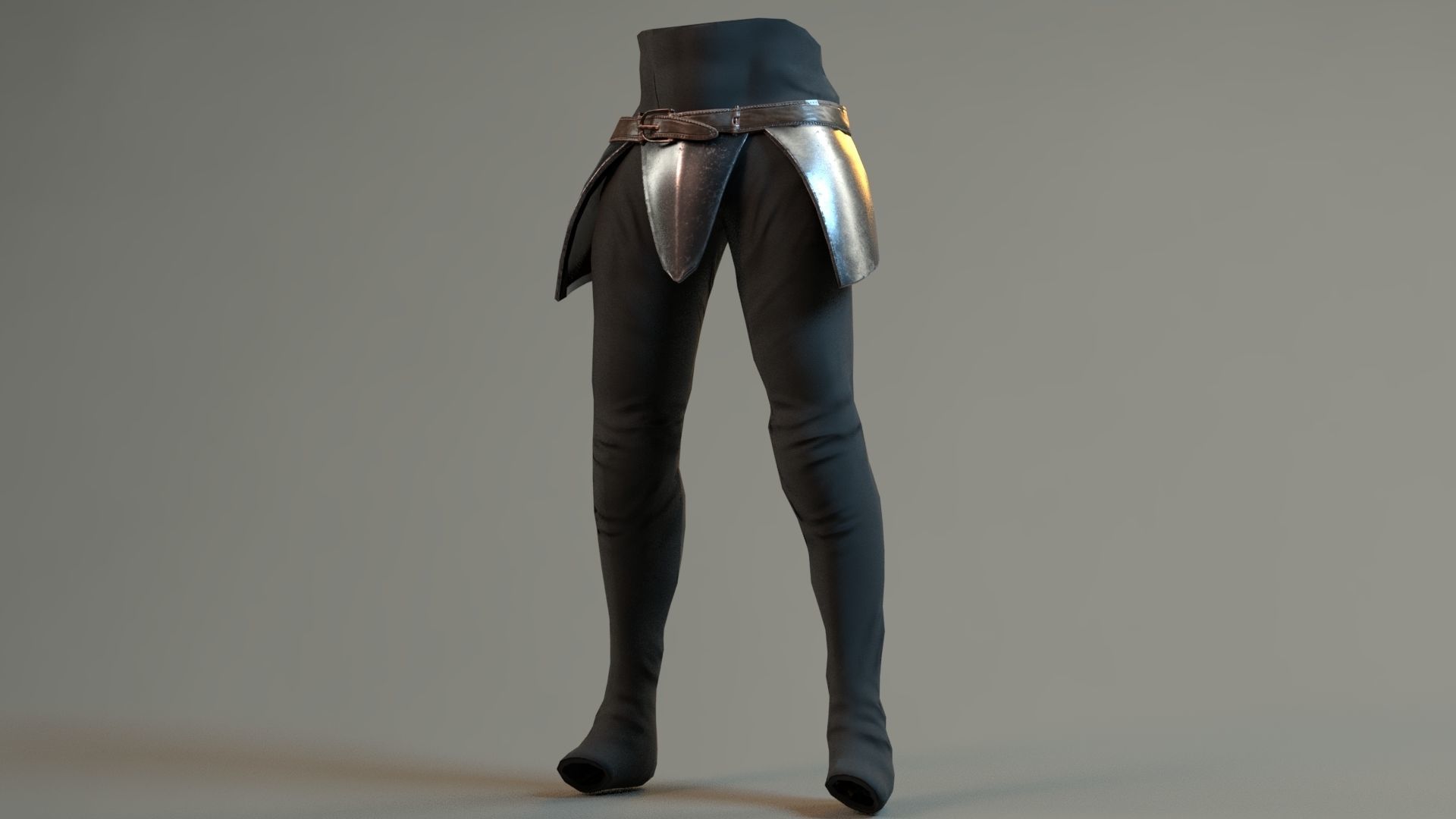 Warrior Belt Pant Model Low-poly 3D model_2