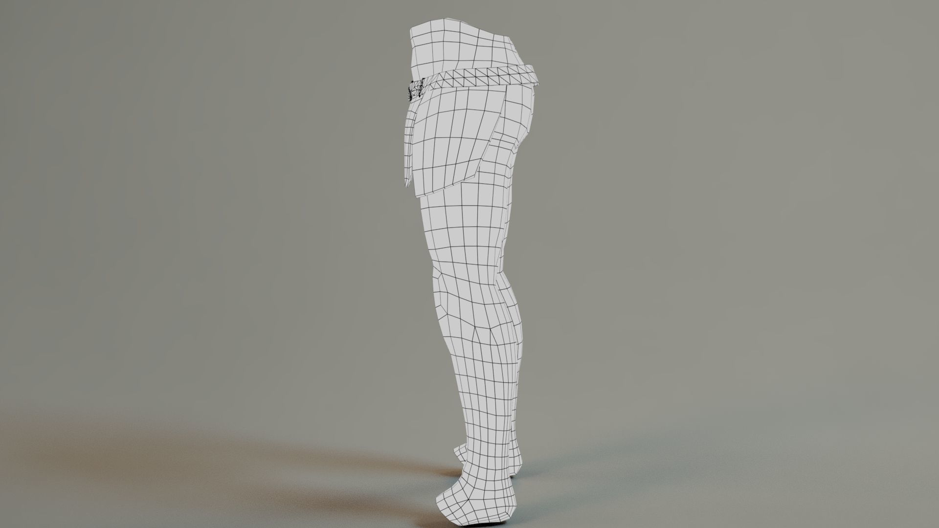 Warrior Belt Pant Model Low-poly 3D model_10