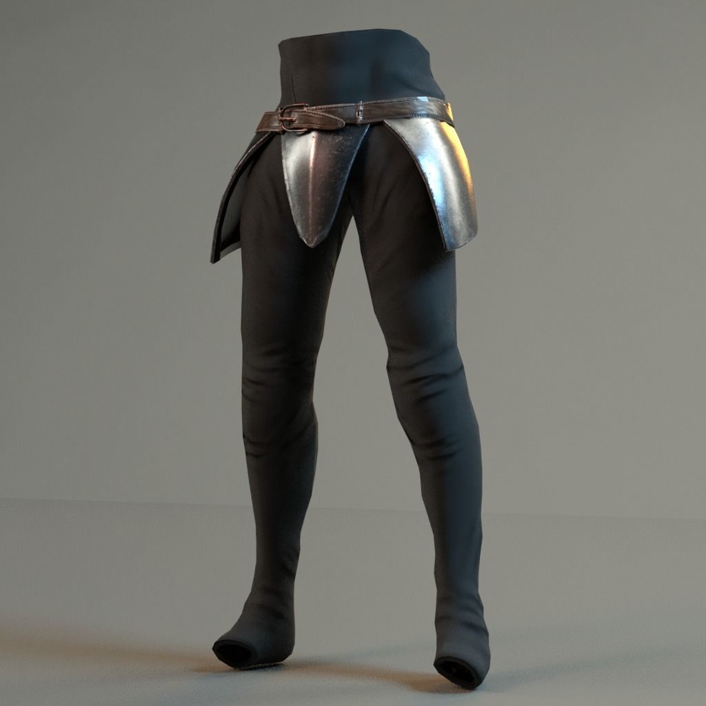 Warrior Belt Pant Model Low-poly 3D model_1