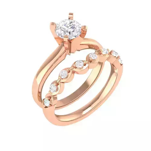 Solitaire Ring with Band - 141127