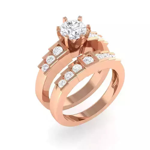 Solitaire Ring with Band - 140957