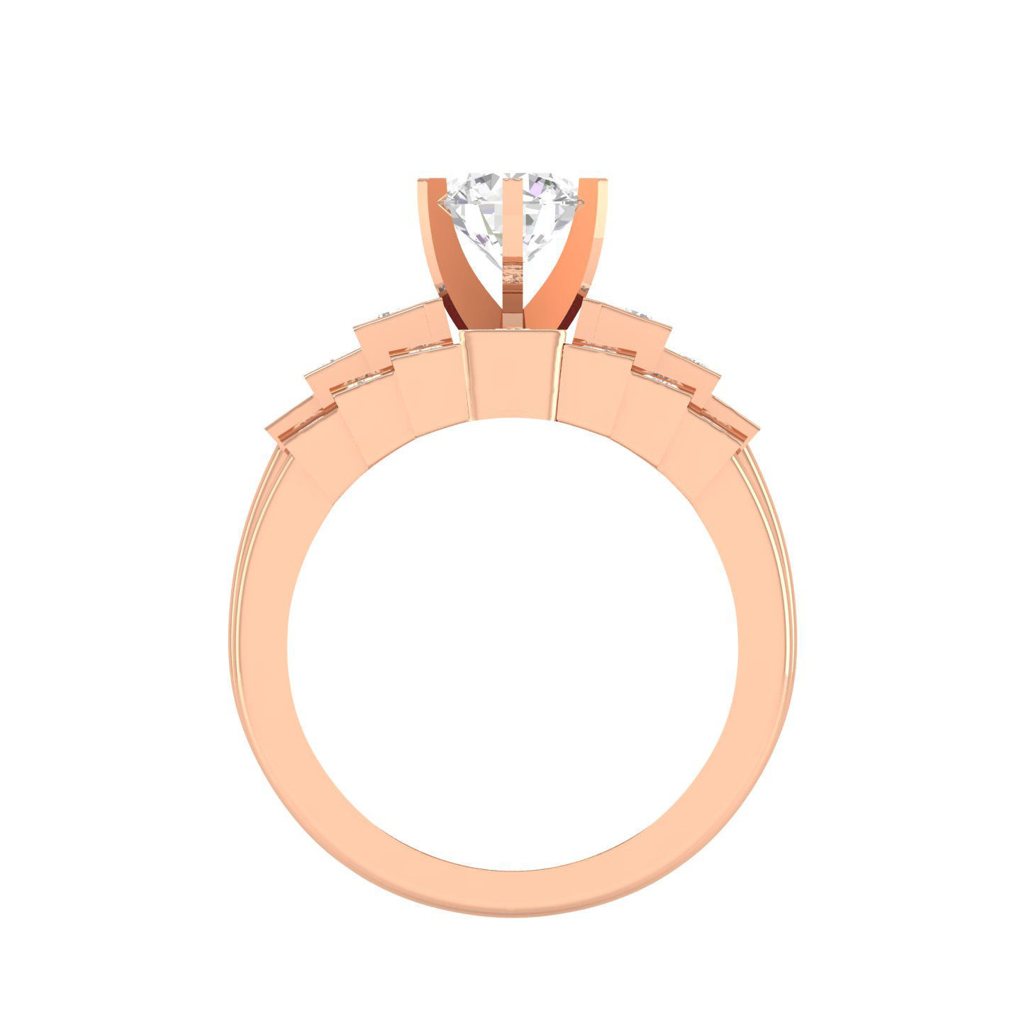 Solitaire Ring with Band - 140957 3D print model_2