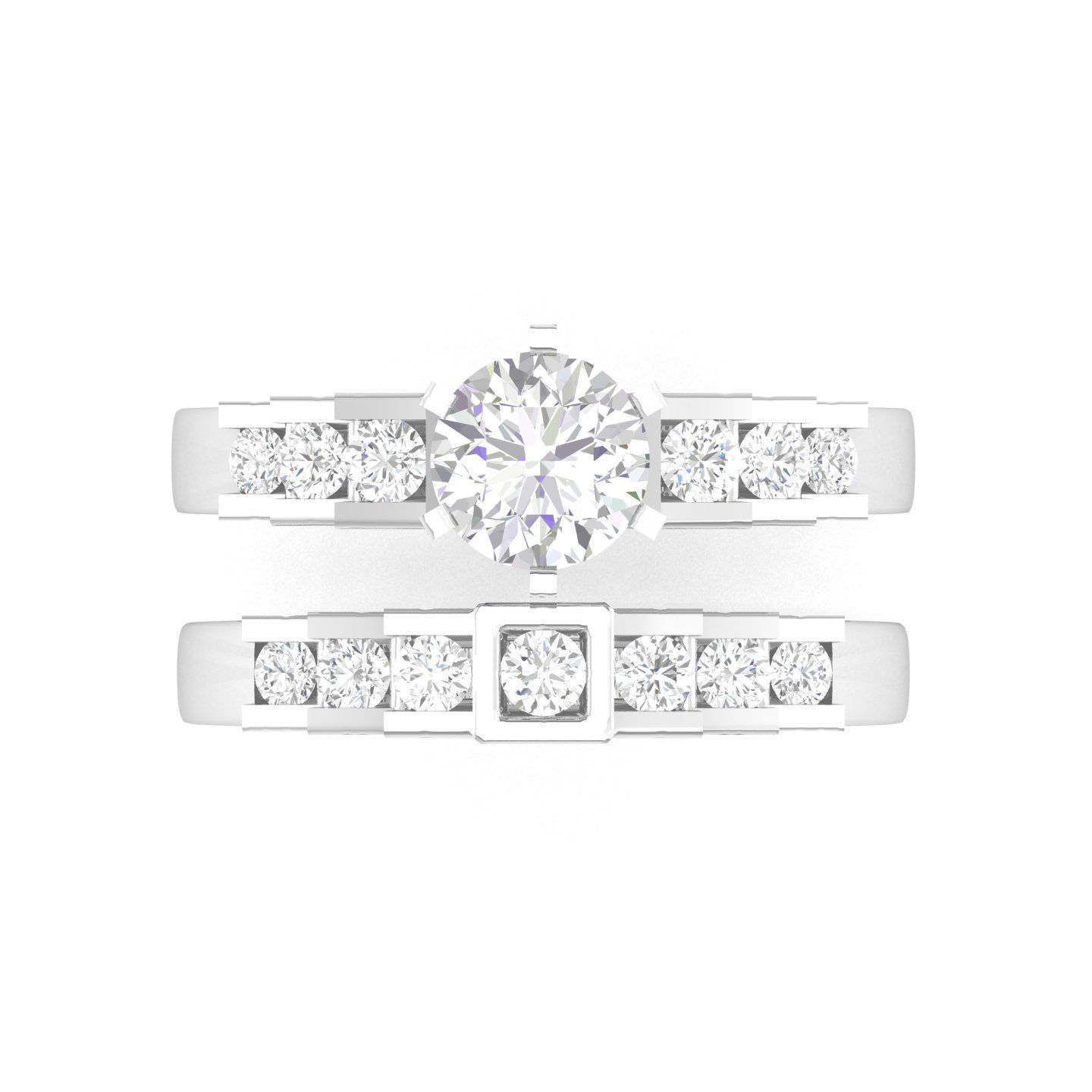 Solitaire Ring with Band - 140957 3D print model_4