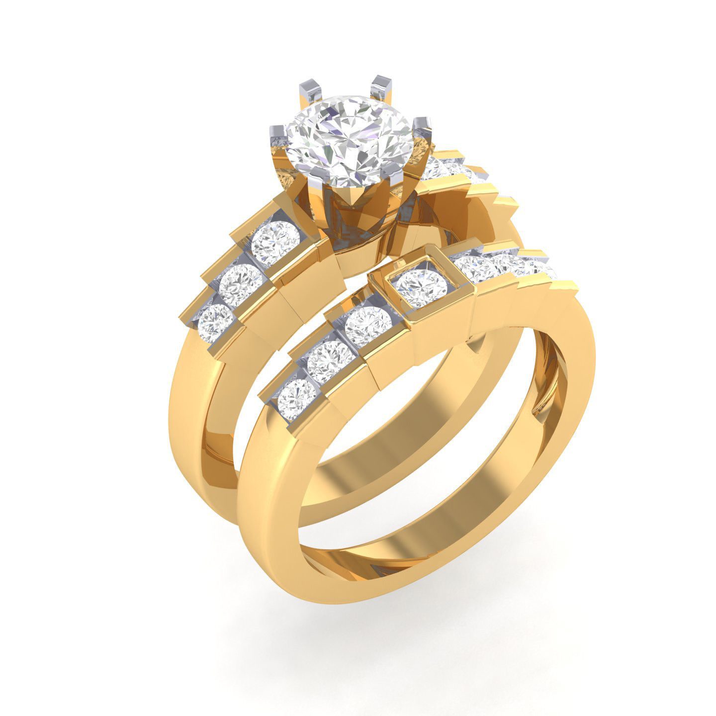 Solitaire Ring with Band - 140957 3D print model_11