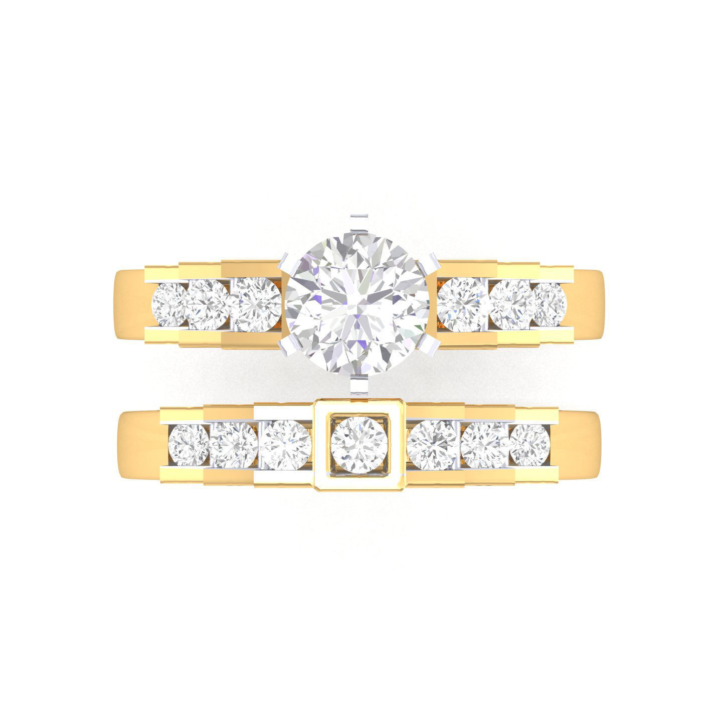 Solitaire Ring with Band - 140957 3D print model_8