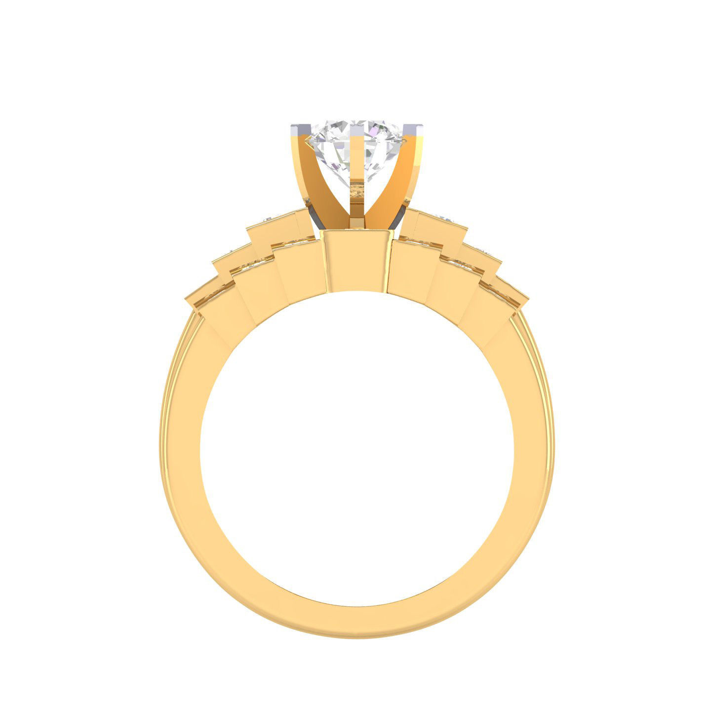Solitaire Ring with Band - 140957 3D print model_9