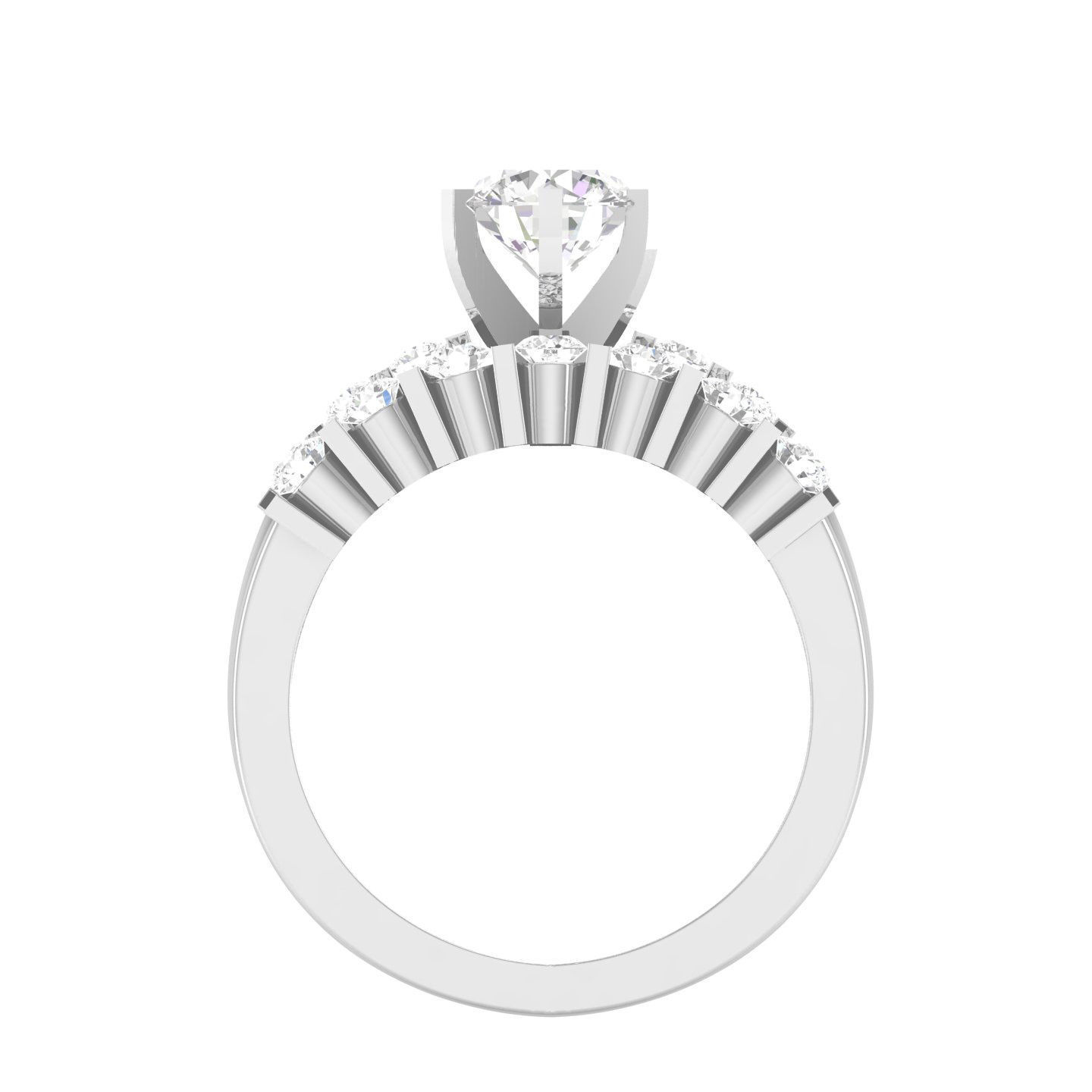 Solitaire Ring with Band - 140955 3D print model_5