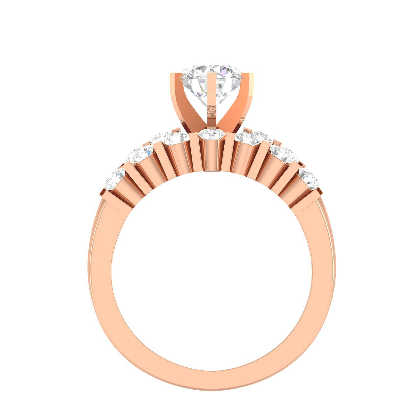 Solitaire Ring with Band - 140955 3D print model_2