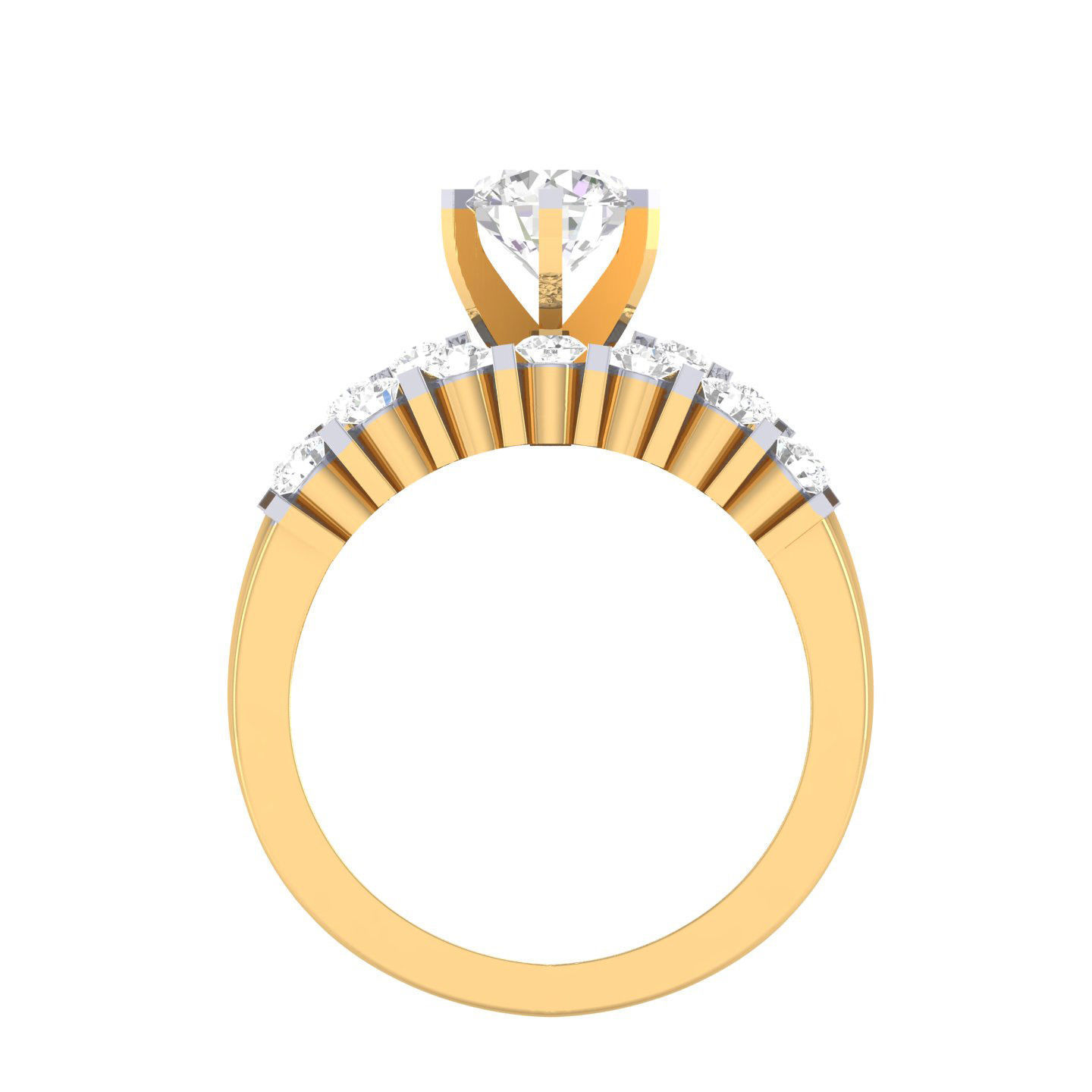 Solitaire Ring with Band - 140955 3D print model_9