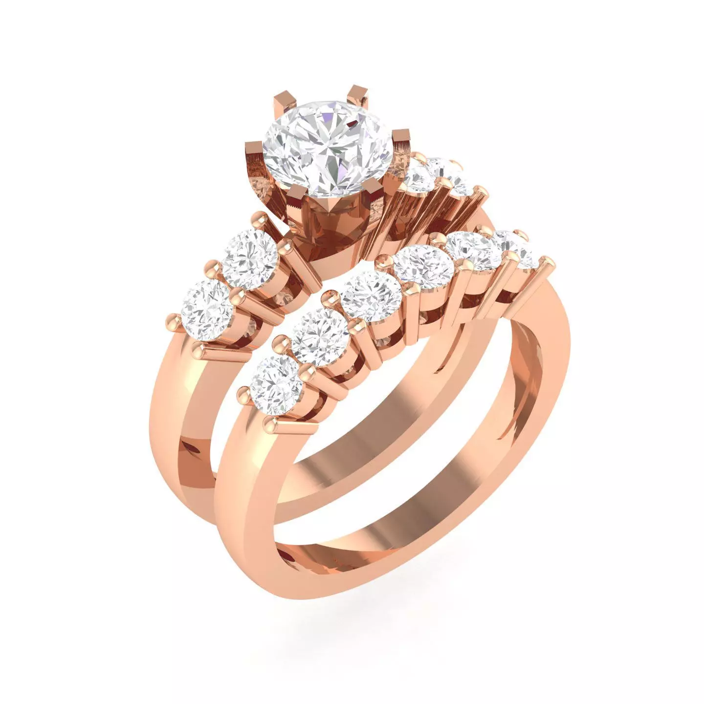 Solitaire Ring with Band - 140954 3D print model