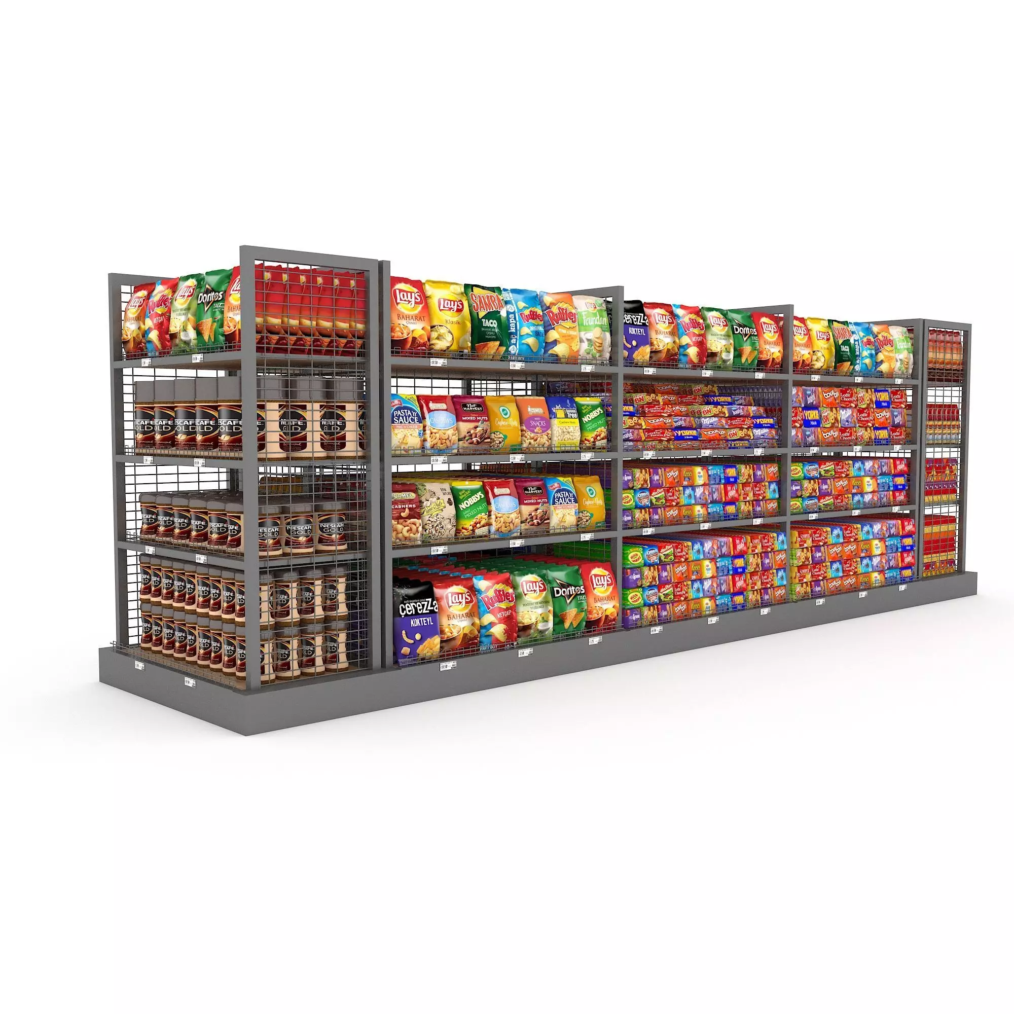 3D Market snack section Low-poly 3D model_0