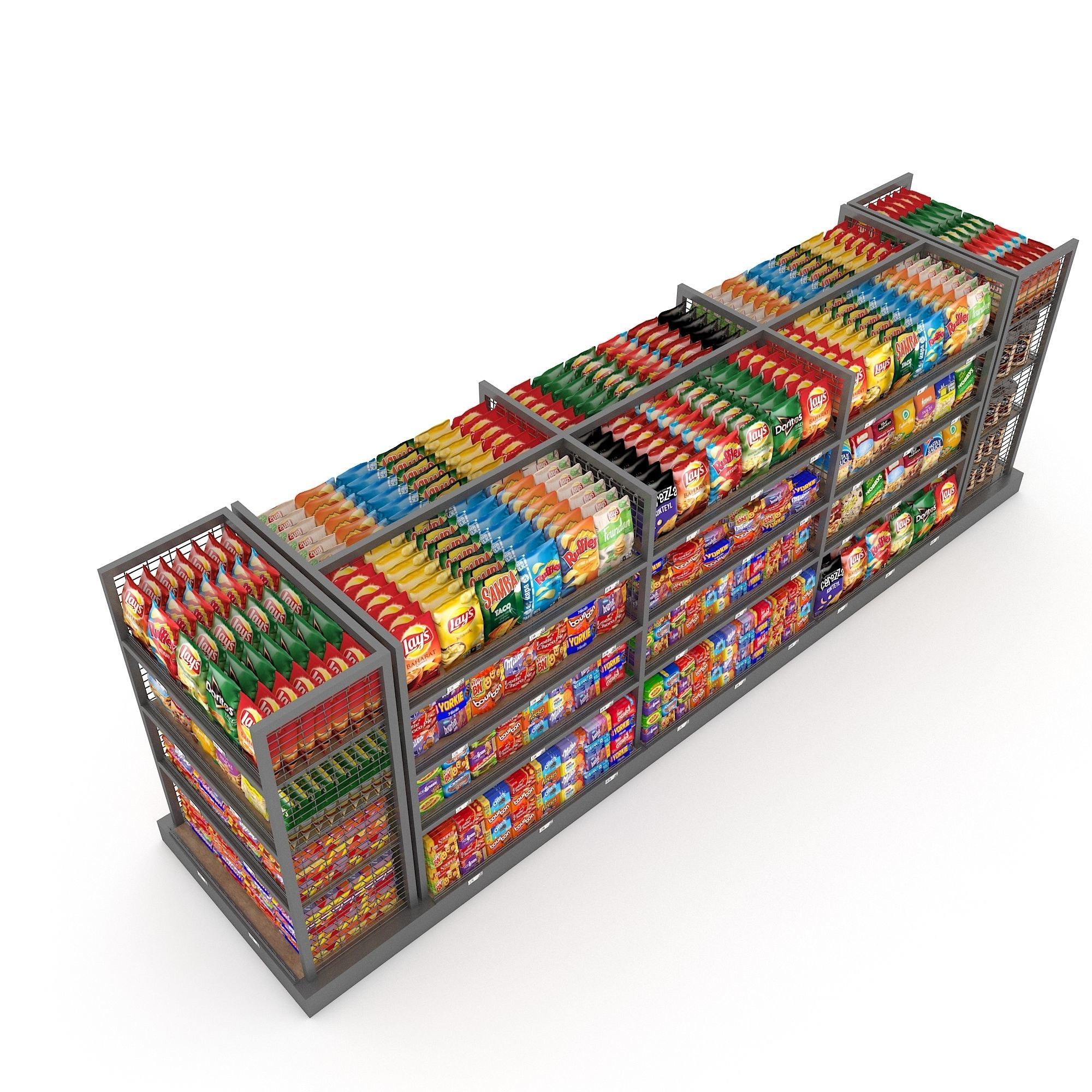 3D Market snack section Low-poly 3D model_2