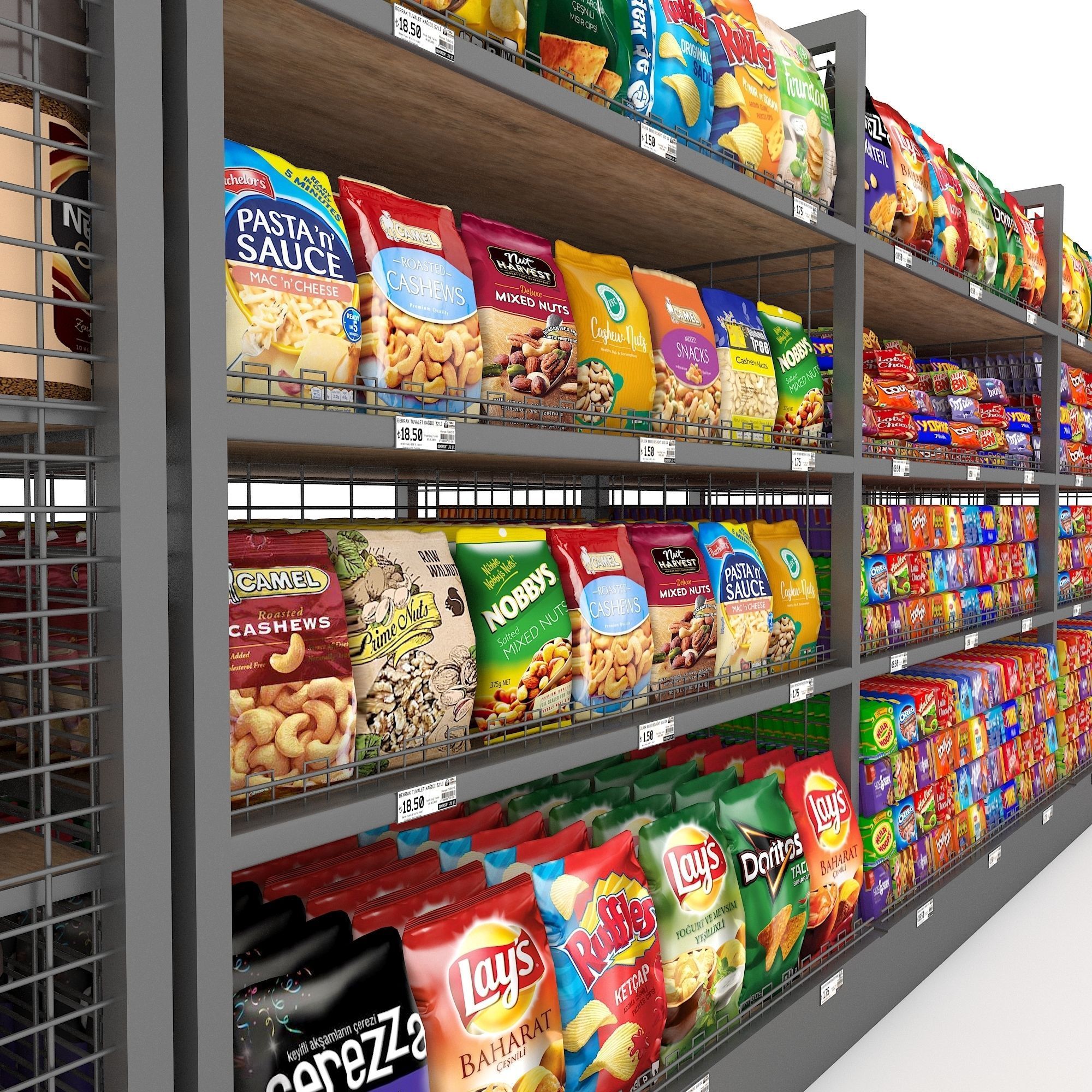 3D Market snack section Low-poly 3D model_3