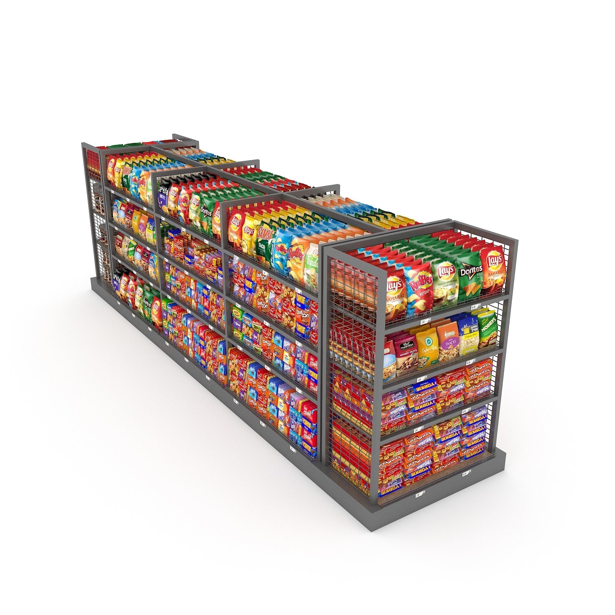 3D Market snack section Low-poly 3D model_1