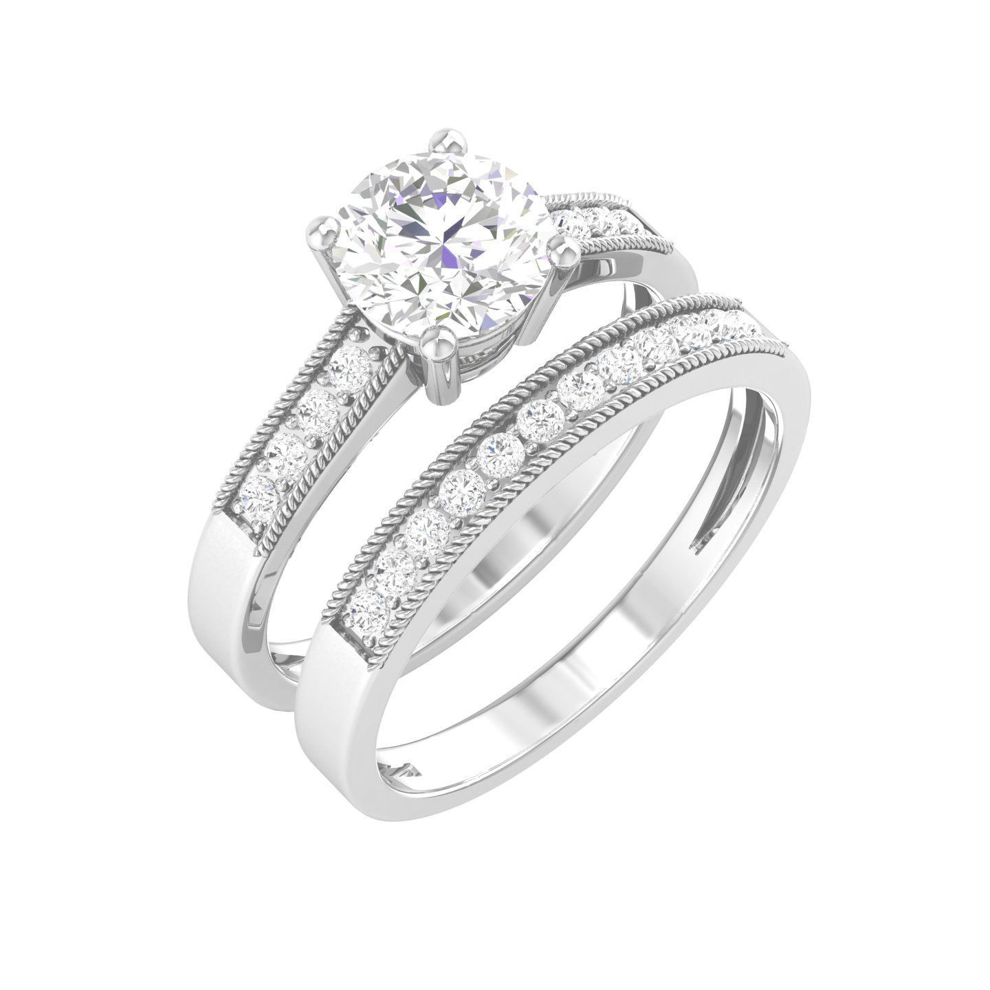 Solitaire Ring with Band - 140671 3D print model_7
