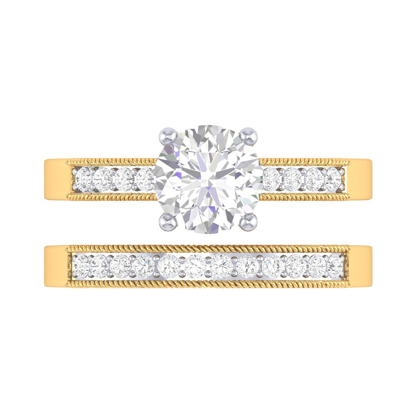 Solitaire Ring with Band - 140671 3D print model_8