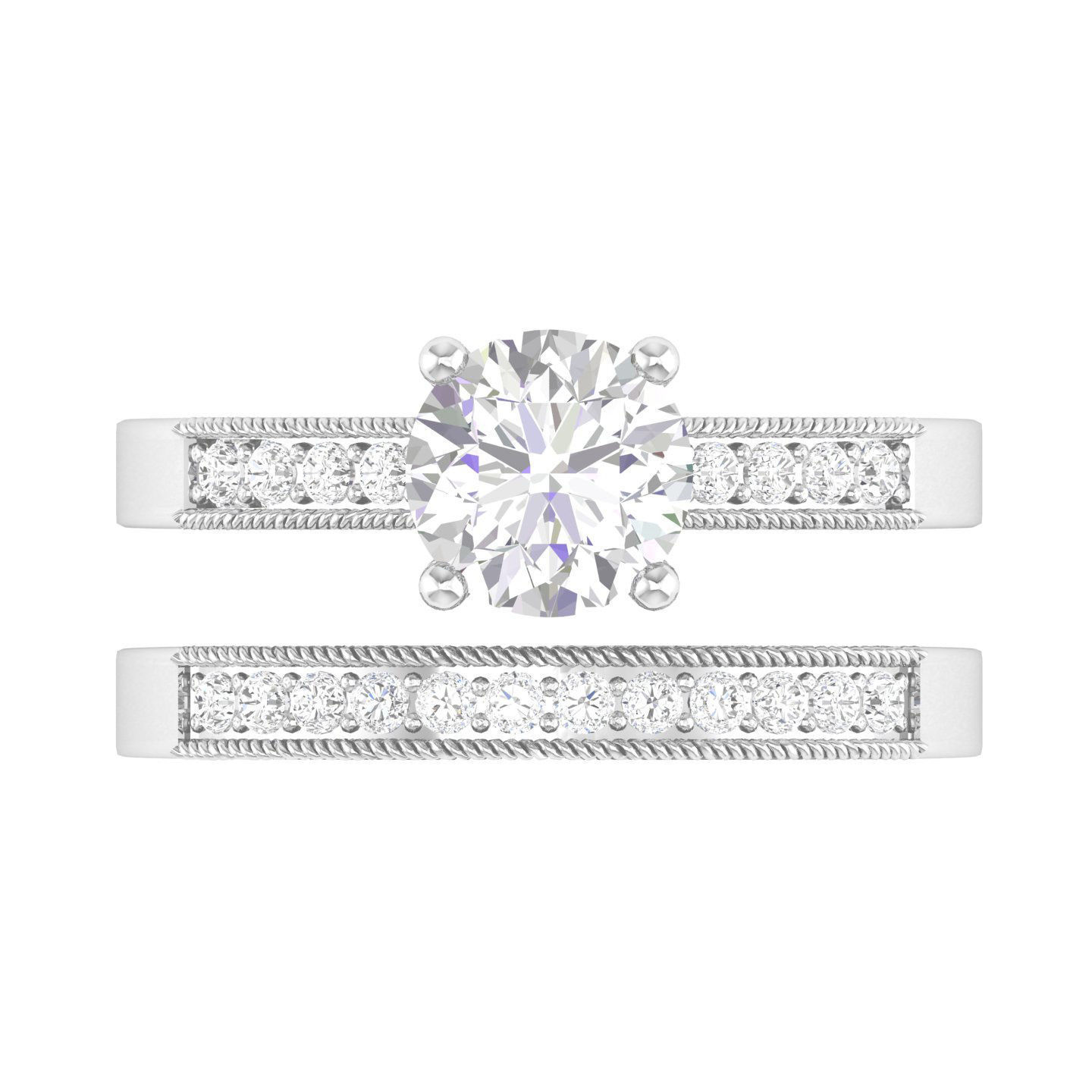 Solitaire Ring with Band - 140671 3D print model_4