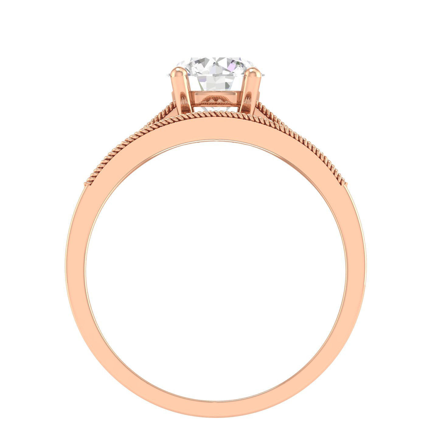 Solitaire Ring with Band - 140671 3D print model_2