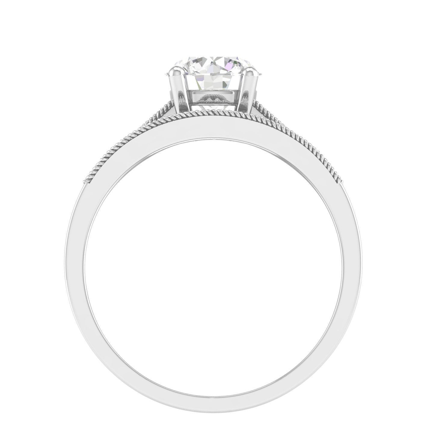 Solitaire Ring with Band - 140671 3D print model_5