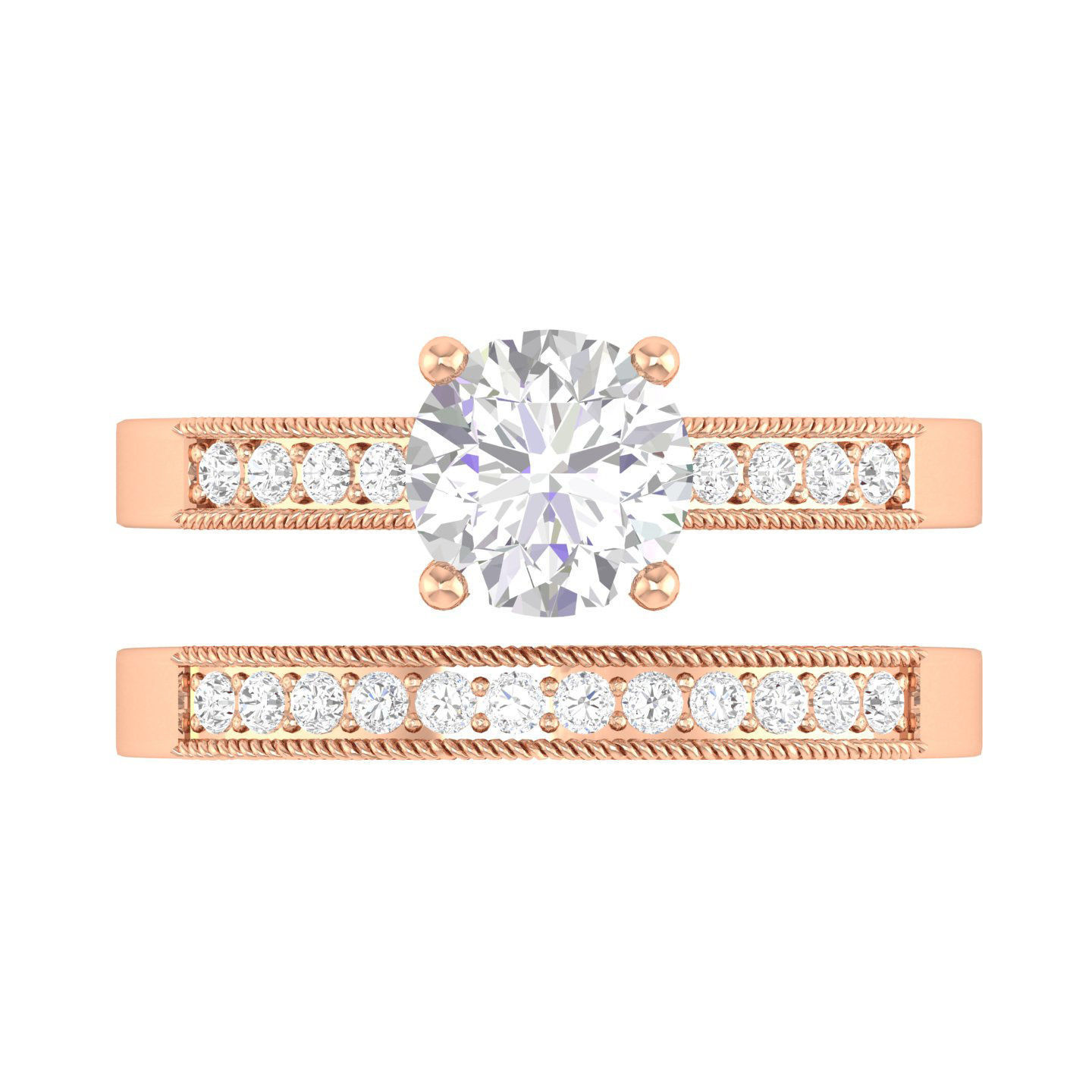 Solitaire Ring with Band - 140671 3D print model_1