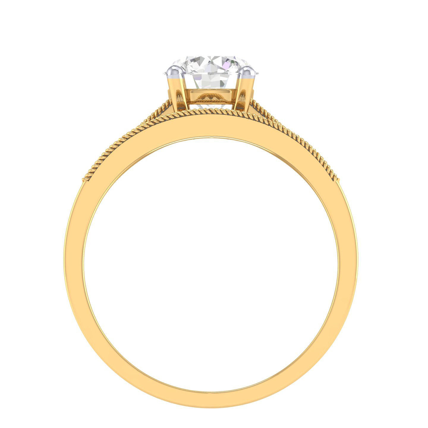 Solitaire Ring with Band - 140671 3D print model_9