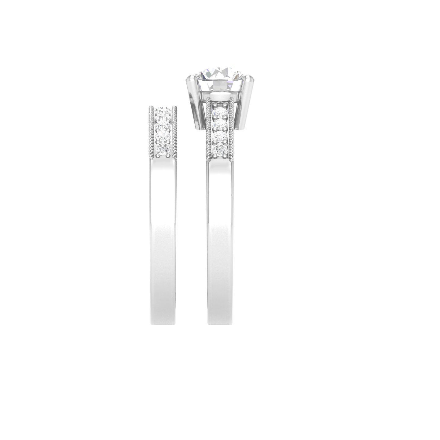 Solitaire Ring with Band - 140671 3D print model_6