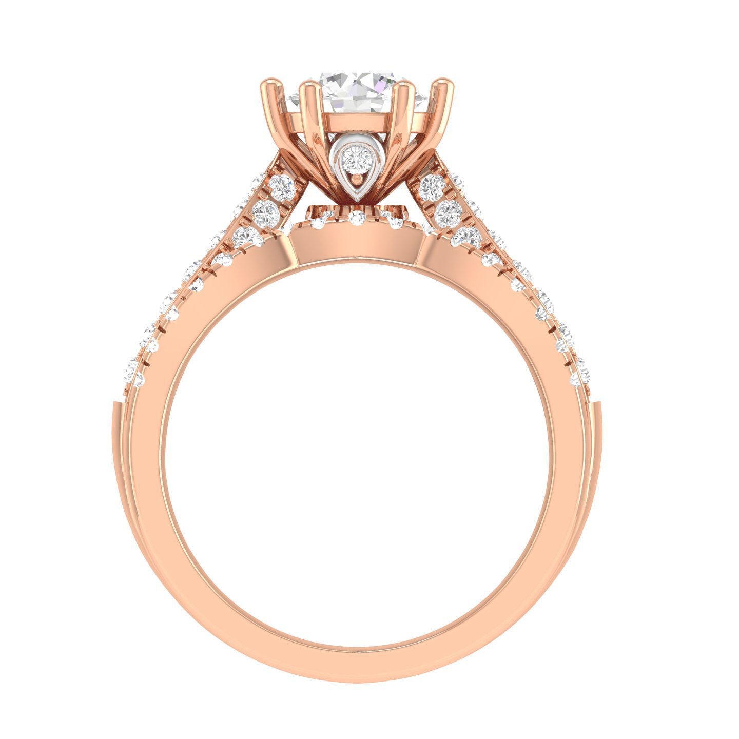 Solitaire Ring with Band - 140575 3D print model_2