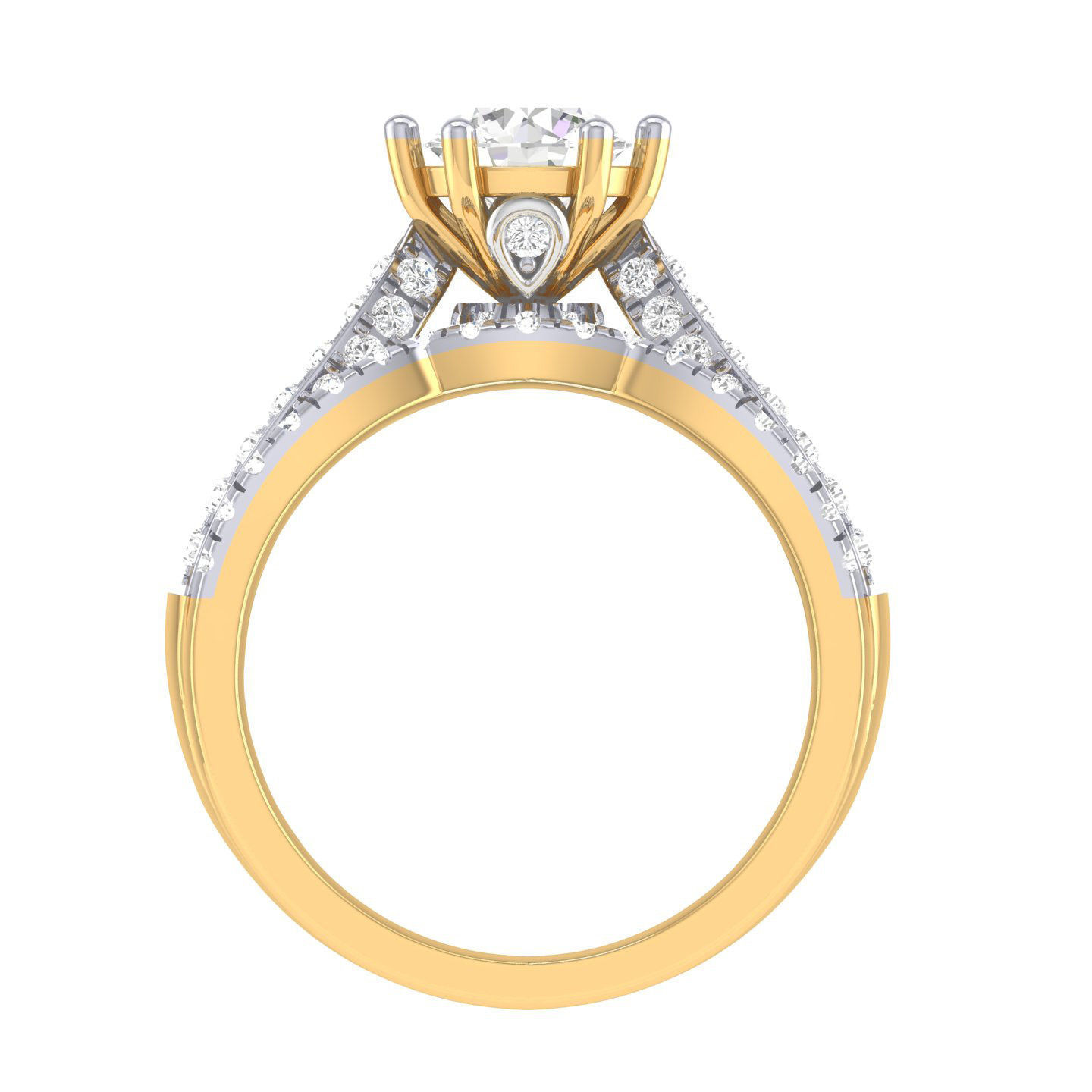 Solitaire Ring with Band - 140575 3D print model_9