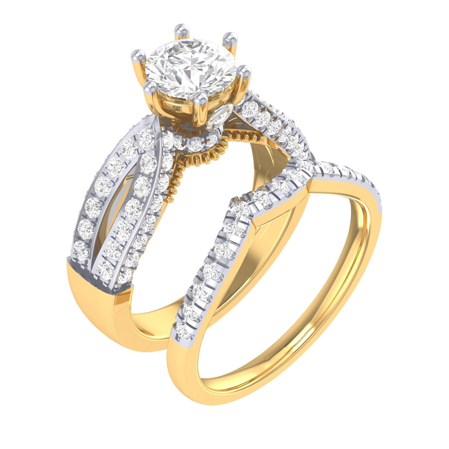 Solitaire Ring with Band - 140575 3D print model_11