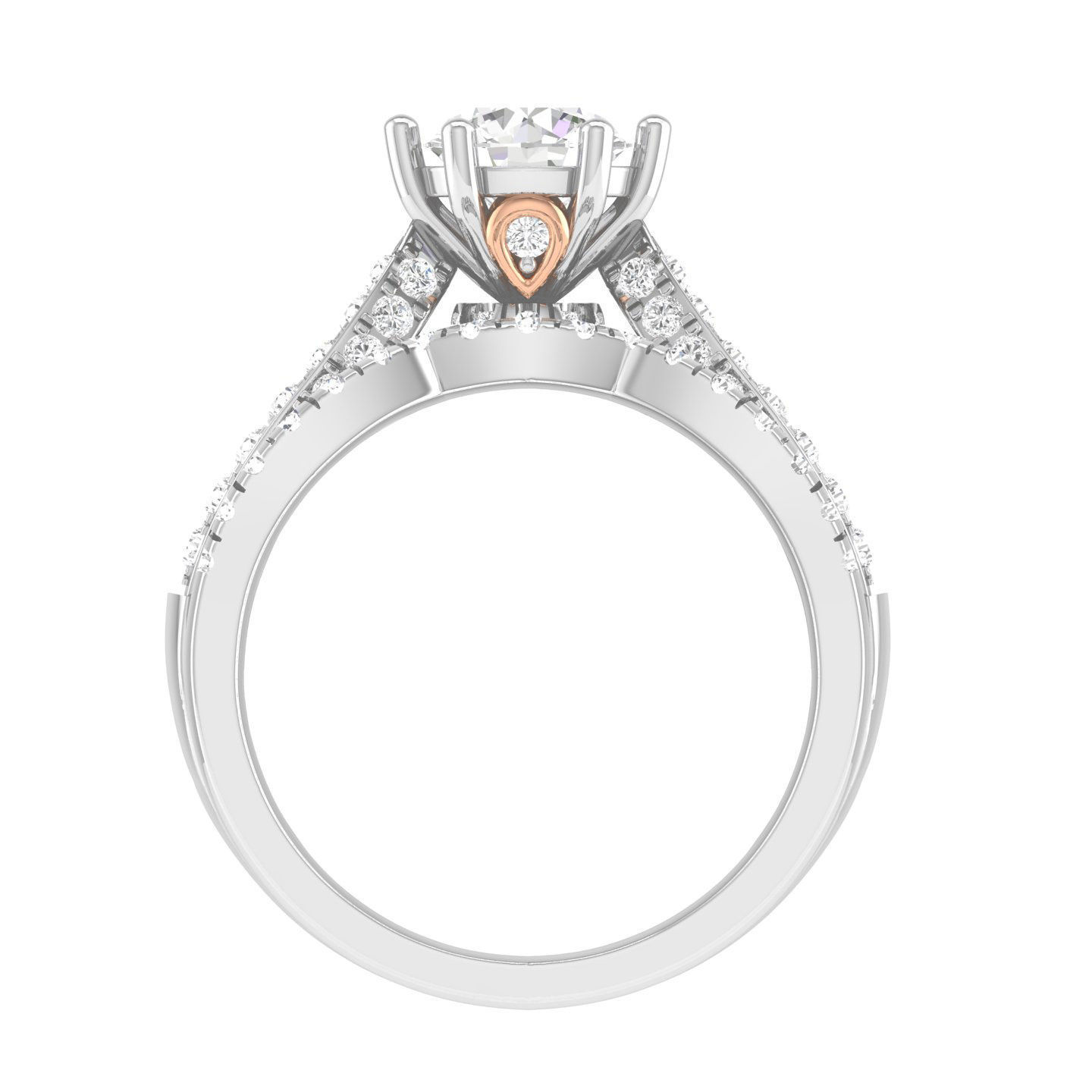 Solitaire Ring with Band - 140575 3D print model_5