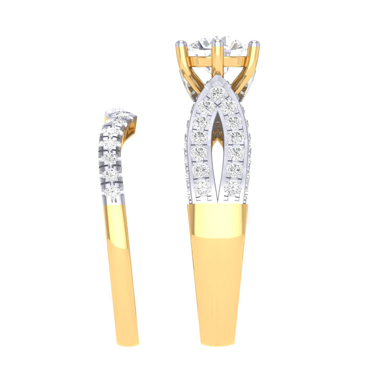 Solitaire Ring with Band - 140575 3D print model_10