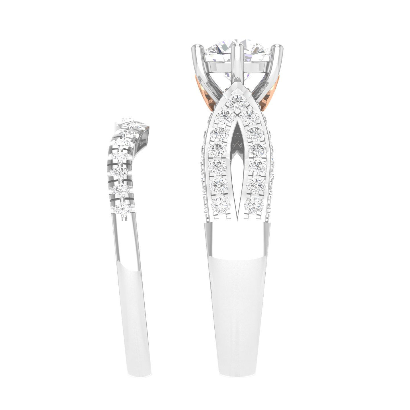 Solitaire Ring with Band - 140575 3D print model_6