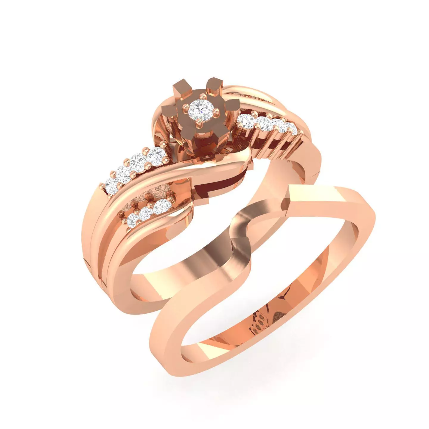Solitaire Ring with Band - 140467 3D print model