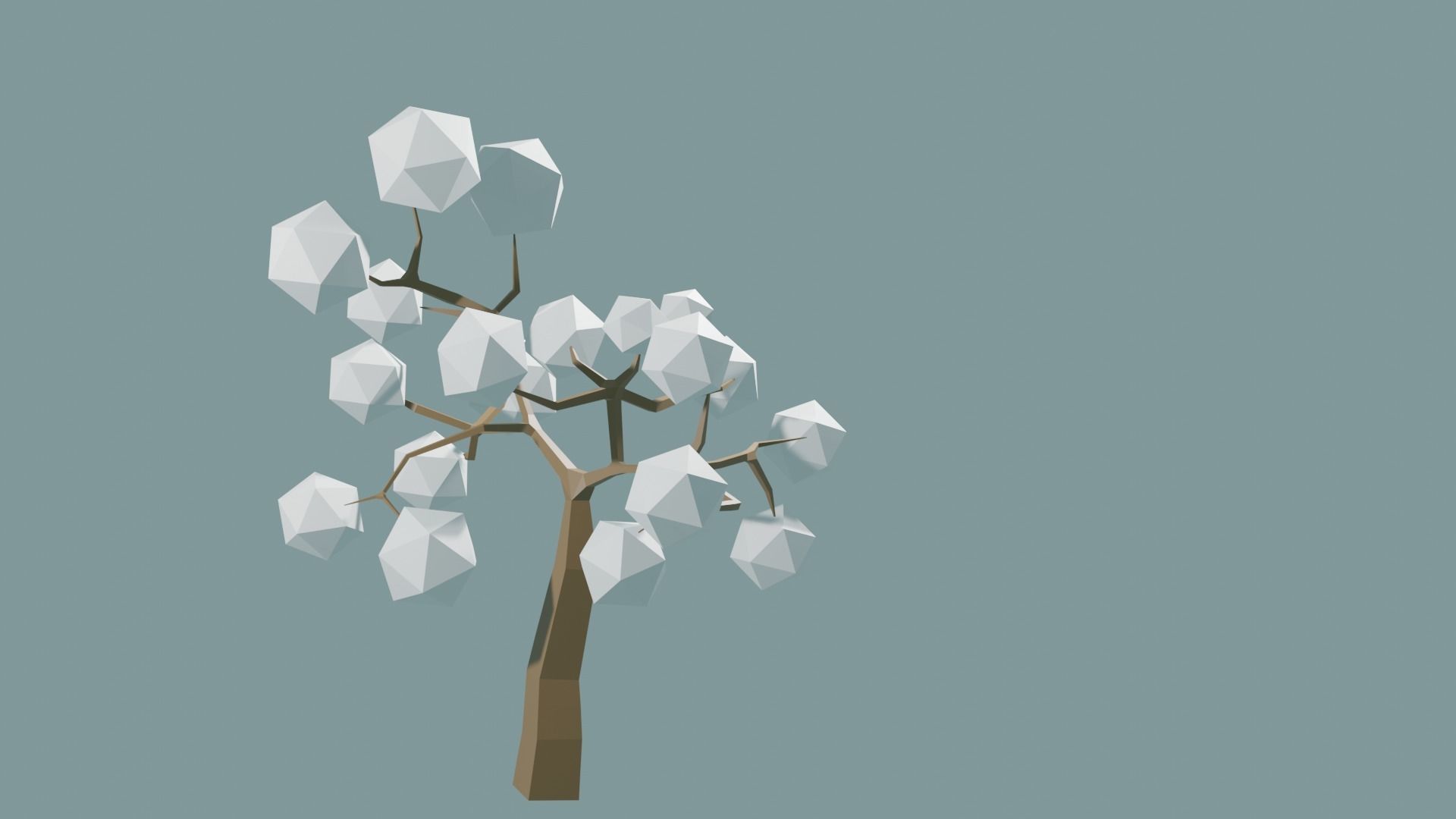 Low Poly tree with white leaves Free 3D model_24
