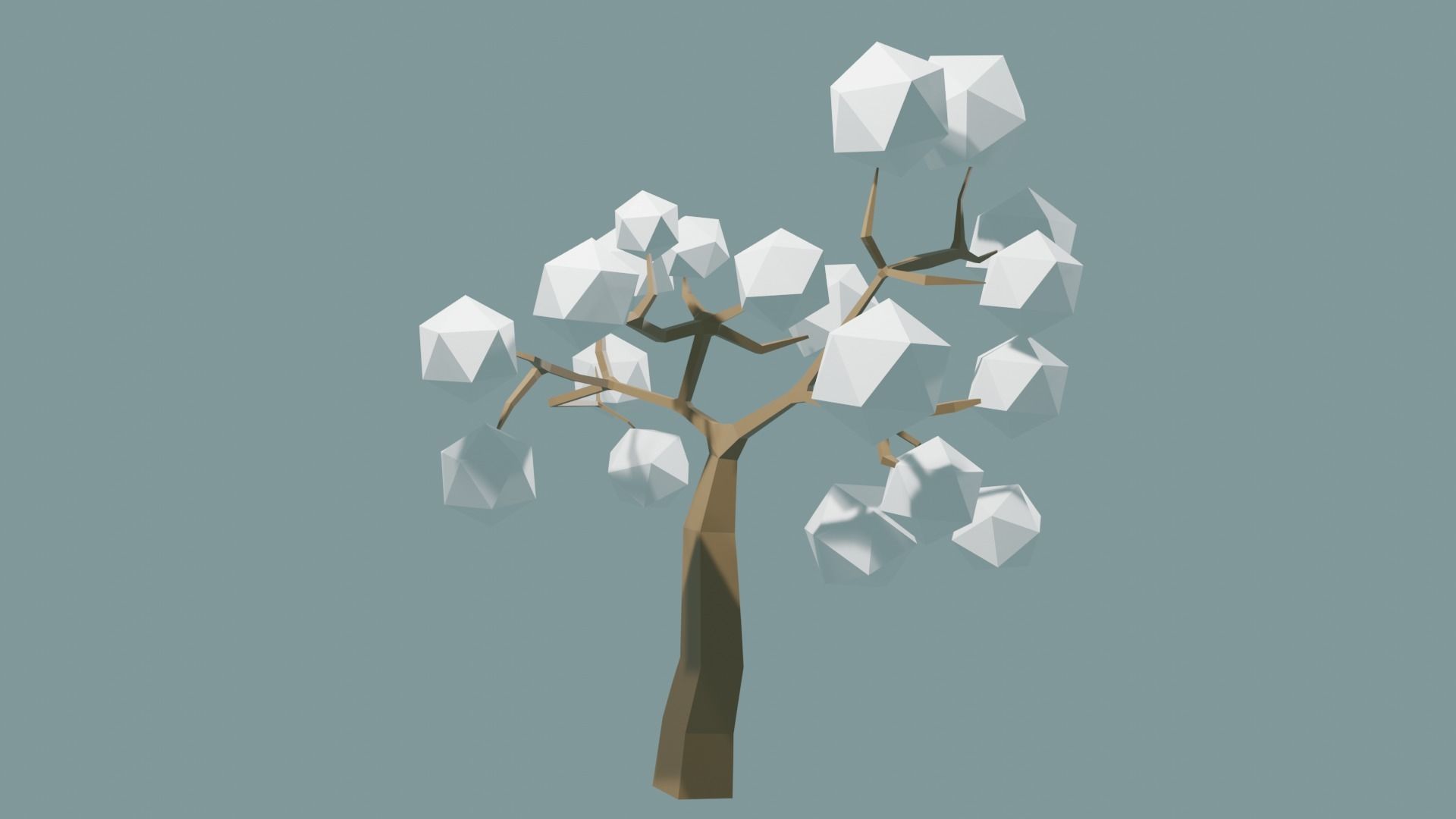 Low Poly tree with white leaves Free 3D model_13