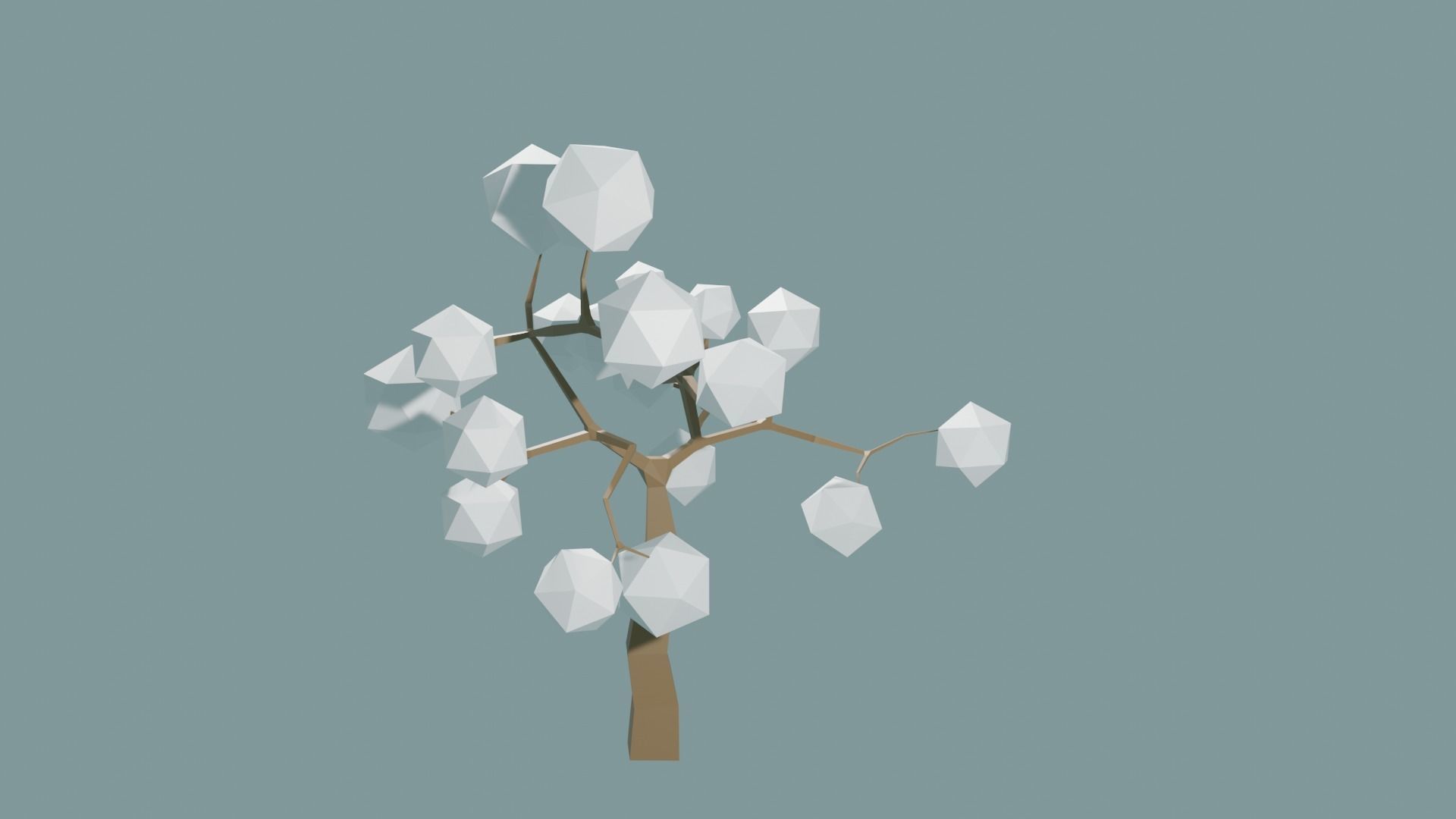Low Poly tree with white leaves Free 3D model_3