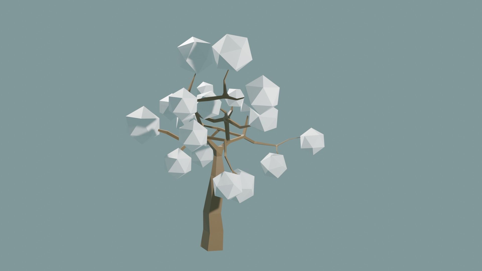 Low Poly tree with white leaves Free 3D model_6
